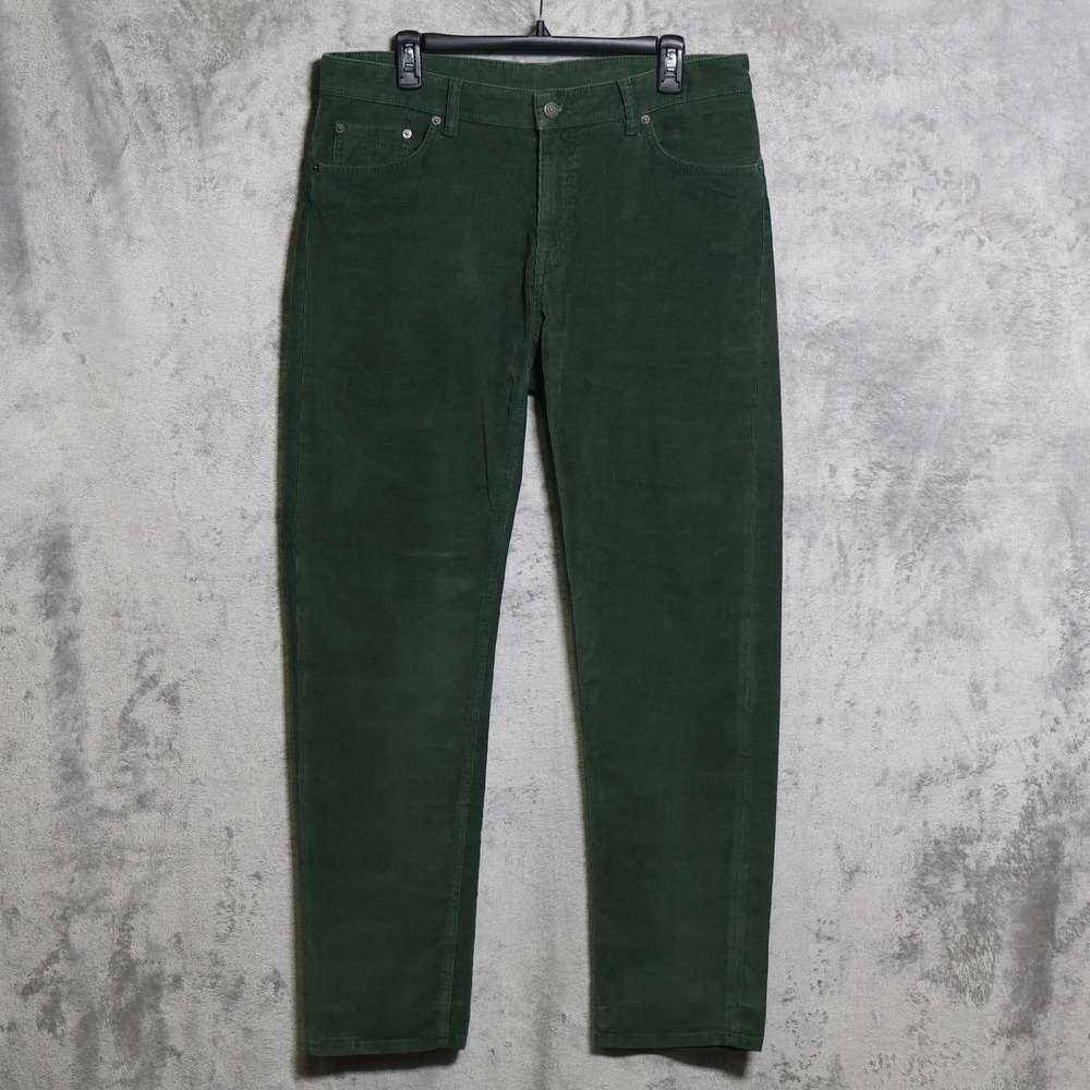 GANT Pants Mens 35x31.5 Green Corduroy Chino Slim Straight 5-Pocket Stretch